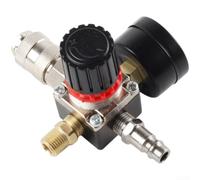 Régulateur de pression avec design à quatre trous et étrier en fer, connecteur européen 3 en 1 pour compresseur d'air, manomètre jusqu'à 140 psi, en alliage d'acier