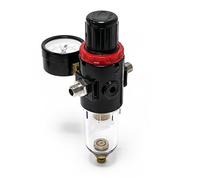 Régulateur de pression d’air & séparateur d’eau et manomètre jusqu’à 7 bar 2x 9,51mm (1/8")