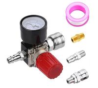 Régulateur de pression d'air GERUI 1/4" (4 trous) avec manomètre, valve globe en alliage de zinc et cuivre, standard UE, blanc