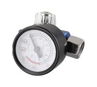 Régulateur de pression d'air réglable de 35,6 cm avec manomètre, conçu pour les outils pneumatiques et les pulvérisateurs de peinture, comprend des connexions de 6,35 mm pour une intégration facile