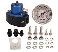 RéGulateur De Pression De Carburant 15 à 65 Psi 1/8in Npt 8an EntréE Sortie Noir Anodisé 12-846 Pour SystèMe De Carburant Bleu