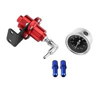 Régulateur de Pression de Carburant Réglable en Aluminium Universel avec Jauge pour Voiture Auto Plage de Lecture Maximale 8 kg par cm2 Rouge