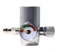 Régulateur de pression de gaz en aluminium argenté, avec jauge 2000 psi, 3/8-24 UNF, filetage et connecteur rapide mâle de 8 mm, pour contrôle de la pression des appareils de cuisson, compact