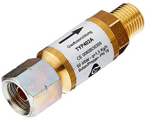 Régulateur de Pression de gaz Enders - 50 mbar L 65mm. Ø20mm Or | Régulateur gaz 50 mbar - compatible avec Enders - L 65mm - Ø20mm - Or - détendeur pression gaz propane butane camping