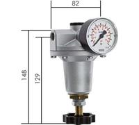 Régulateur de pression de précision G1/4'' 550l/min 0.5-16.0bar/7-232psi en fonte de zinc standard 3