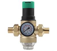 Régulateur de pression d'eau, 1,27 cm, 1,9 cm, haute efficacité, réducteur de pression avec jauge de filtre réglable pour système d'irrigation de jardin et de plomberie (1/2/DN15)