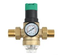 Régulateur de pression d'eau, 1,27 cm, 1,9 cm, réducteur de pression à haute efficacité avec jauge de filtre réglable pour système d'irrigation de plomberie et d'irrigation de jardin (3/4/DN20)