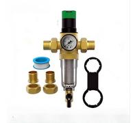 Régulateur de pression d'eau avec manomètre, filtre à sédiments rotatif réutilisable, maille en acier inoxydable 316, 0,1-0,8 MPa, pour tuyau de 1,27 cm