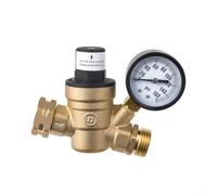 Régulateur de pression d'eau en laiton pour camping-car, réducteur de pression d'eau réglable, 160 PSI avec filtre d'entrée de manomètre, facile à lire