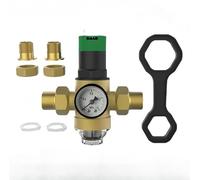 Régulateur de pression d'eau, soupape de surpression avec manomètre et filtre en acier inoxydable, régulation précise de la pression de 0,1 à 0,16 MPa (B)