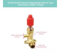 Régulateur de Pression Laiton, Type 55 58, 2 Orifices(15mm) | Pour Nettoyage Intense, Corps en pour cuivre pour durable, pour idéal pour Modèles 55/58, Design 2 Orifices, Taille 4.6x2.2cm