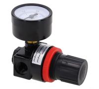 Régulateur de pression pour compresseur d'air 1/4" NPT avec manomètre - Filtre à eau pneumatique pour séparation de l'humidité 0,5 à 8,5 bar