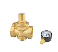 Régulateur de pression Réducteur de pression, Réducteur de pression d'eau réglable en laiton avec manomètre, filetage interne 1-1/4"(Valve Without Gauge)