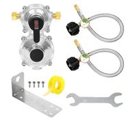 Régulateur De Propane Avec Tuyau - Régulateur De Pression De Bouteille Réglable | Tuyau De 46 Cm Avec Manomètre | Adaptateur De Changement Automatique | Détendeur En Acier Inoxydable | Pour Gaz