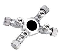 Régulateur de séparateur de CO2 de réservoir de Poissons, Valve à Aiguille précise d'aquarium d'alliage d'aluminium pour Le réservoir de CO2 d'usine d'aquarium(4 Voies)