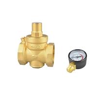 Régulateur de soupape de maintien de réduction de pression d'eau en laiton de 2 po avec manomètre de soupape de décharge réglable pour compresseurs et outils pneumatiques(Valve with Gauge)