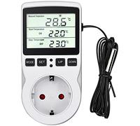 Régulateur de température 230V/ 50Hz Prise Thermostat Prise Minuteur Digital, Prise Thermostat Chauffage avec Sonde pour Aquarium Incubateur Serre(-40 à 120 ℃)