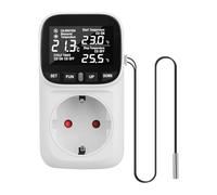Régulateur de température numérique - Prise 230 V - Avec sonde - Thermostat numérique - Prise - Contrôleur de température avec mode chauffage et refroidissement - Pour serre, réfrigérateur, terrarium