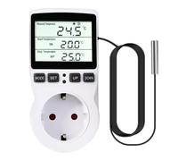 Régulateur de température numérique, prises 250 V, chauffage, refroidissement, thermostat avec sonde prise et sonde écran LCD pour reptiles, serres, aquariums, terrariums