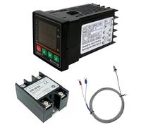 Régulateur de température numérique REX-C100, 0 ℃ ~ 1300 ℃ Alarme PID Kits Digital Smart Thermostat Relais Sortie avec Type K