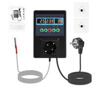 Régulateur de Température Numérique Thermostat Chauffage Refroidissement Module de Contrôleur de Température Prise Thermostat Chauffage pour Terrarium,Reptile,Incubateur,Serre (EU)