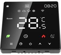 Régulateur de température pour chauffage au sol 16A WIfI Digital LCD Display Programmable Manual Automatic Control for Home Noir
