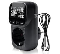 Régulateur de température, Prise Thermostat, Thermostat Prise avec Ecran LCD et Sonde, -40°C~120°C, 230V, Thermostat Numérique Régulateur pour Aquarium Incubateur Serre