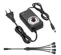 Régulateur de vitesse du ventilateur, DC 3 V Step up vers 12 V PWM, module de contrôle de vitesse de ventilateur, 100-240 V CA avec câble adaptateur d'alimentation 1 à 4 PC