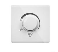 Régulateur de vitesse pour ventilateur de plafond monté de type 86 avec courant nominal de 10 A et panneau en plastique PC haute résistance