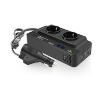 Régulateur Puissance De Voiture pour Camping Onduleur Universel 200 W pour Voiture, Adaptateur USB Type C, 12 V CC vers 220 CA, Affichage en Temps réel de la Tension, Prise Courant(A- Plug)