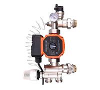 Regulation plancher chauffant pompe melangeur de groupe securite tete thermostatique thermometre - pour collecteur chauffage central pompe de circulation eau chaude