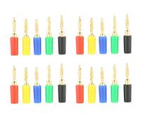 Regun Banane Prise Connecteur Kit, 20Pcs 2mm Couleur Mixte Fiche Banane pour Instrument de Test électrique Dispositif Médical Amplificateur de Haut-Parleur
