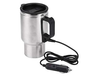 Regun Tasse Bouilloire électrique de voiture, 12V 450ml Tasse Chauffante de Voyage Électrique dans la Voiture en Acier Inoxydable pour les Longs Voyages ou Par Temps Froid