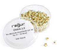 REGUR Lot de 250 œillets de 3,2 mm pour pince à poinçonner et à œillets EP 30 pour 2 à 10 feuilles pour les contrats, pour présenter, réparer, bricoler, décorer.