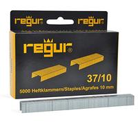 REGUR Serre-câbles fins type 37 galvanisés - 5 000 pièces de longueur 37/10 mm - Agrafes pour la fixation de tissus, cuir, textiles ainsi que pour l'artisanat et la décoration