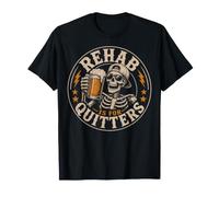Rehab is for Quitters Funny Skeleton Beer Drinking Humour T-Shirt