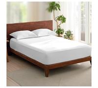 Rehan & Co Drap-housse en 100 % coton égyptien 300 fils Bonnet de 30 cm Literie de qualité hôtelière respirante (Drap-housse blanc, Super King)
