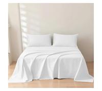 Rehan & Co Drap plat Super King Size - 100 % coton égyptien 300 fils au pouce carré - Qualité hôtelière - Uni - Respirant - 275 x 310 cm - Blanc