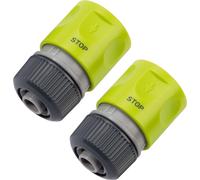 Rehau - Schlauchstück - 2 x arrêt d'eau - Raccord de tuyau de jardin - Pour tuyau 12 et 13 mm 1/2" - Raccord coulissant
