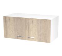 Réhausse d'armoire Eminence - H.40 x L.90 cm - Surmeuble Blanc - 2 portes Chêne Canadien