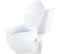 Rehausse de siège de toilette Rehausse de toilette universelle, 15 cm, capacité de charge 136 kg, verrouillage par tige filetée, avec siège de toilette, pour personnes âgées, handicapées, patients, fe