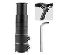 Rehausse Potence VTT Potence de Guidon Fourche Extenseur Réglable Rallonge Potence Velo en Alliage d'Aluminium Rallonge de Tige Fourche Bicyclette Étendre Riser pour Vélo de Route BMX Noir 28,6mm