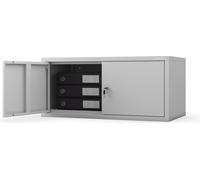 Rehausse pour armoire de classement Rehausse pour armoire de bureau Métal laqué époxy Portes battantes 38 x 80 x 40 cm Gris