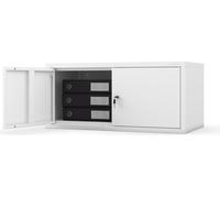 Rehausse pour armoire de classement Rehausse pour armoire de bureau Métal laqué époxy Portes battantes 38 x 80 x 40 cm Blanc