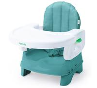 INGENUITY Rehausseur de chaise deluxe pliable Turquoise, nomade avec tablette et sangles inclus
