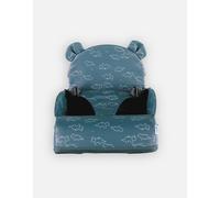 NOUKIE'S - Rehausseur Bleu Bébé de 9 mois à 3 ans Chaise Enfant avec Dossier et Coussin- Léger, Pliable et Nomade - Harnais, Sécurité - Imperméable, Déhoussable et Lavable - Max 13 kg - Idéal Voyage
