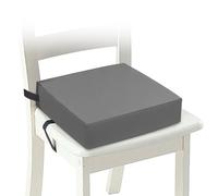 Rehausseur de chaise pour enfant, 10 cm, en tissu Oxford imperméable, avec boucle de sécurité, lavable, démontable, coussin d'assise carré avec dossier, pour la maison, les déplacements, gris