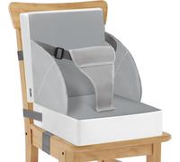 Rehausseur De Chaise Pour Enfant, Ceinture À 3 Points, Coussin D'assise Pour Enfants Et Bébés En Pu Imperméable Avec Sangles, Coussin De Siège Pour Enfants Et Tout-Petits (Gris)¿
