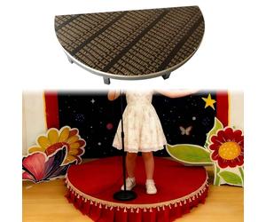 Rehausseur de scène en demi-cercle pour enfants - Banc plateforme avec panneau composite et pieds en métal pour écoles, auditoriums