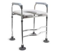 Réhausseur de Siège de Toilette avec Accoudoirs, Siège Élevateur Réglable pour Personnes Âgées, Siège Réhaussé Confortable et Rembourré jusqu’à 140 kg pour la Sécurité dans la Salle de Bain